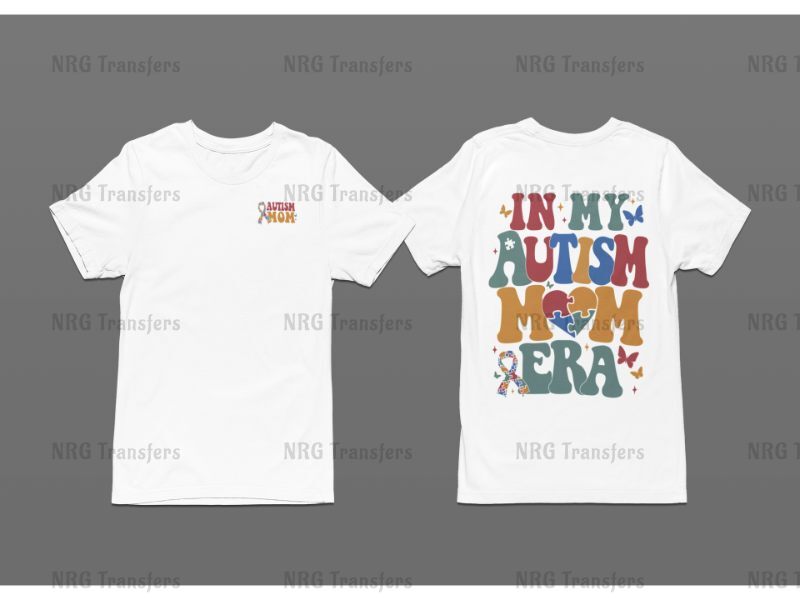 a white t - shirt with the words in my autism mom hero on it