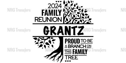 a family reunion tree with the words, family reunion, and a family tree