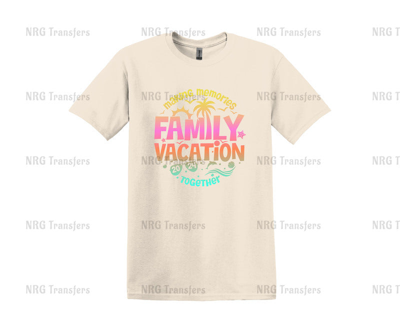 a t - shirt with the words family vacation on it