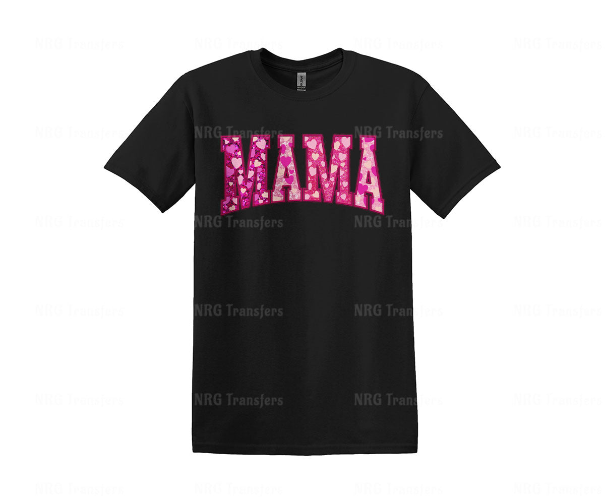 a black t - shirt with the word mama printed on it